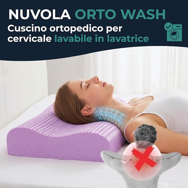 Cuscino Nuvola OrtoWash - Cuscino lavabile ergonomico per la cervicale