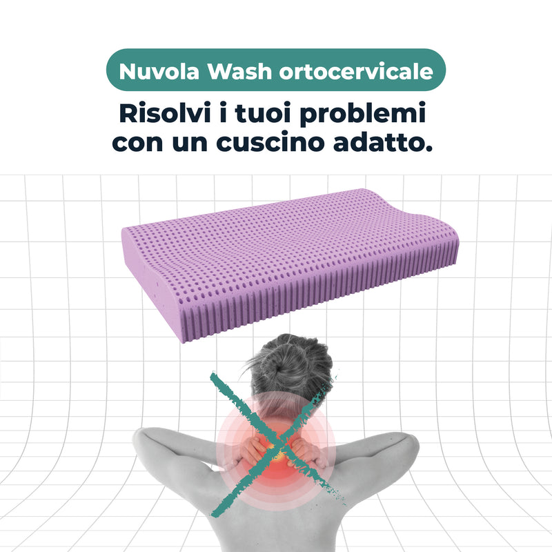 Cuscino Nuvola OrtoWash - Cuscino lavabile ergonomico per la cervicale